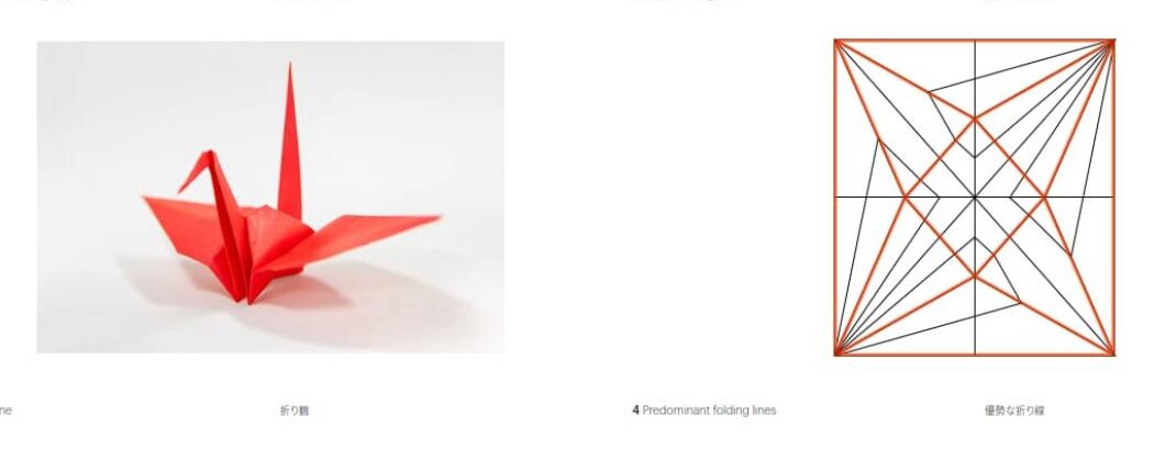 Origamiconcept en vouwpatroon voor Folding Fukuoka
